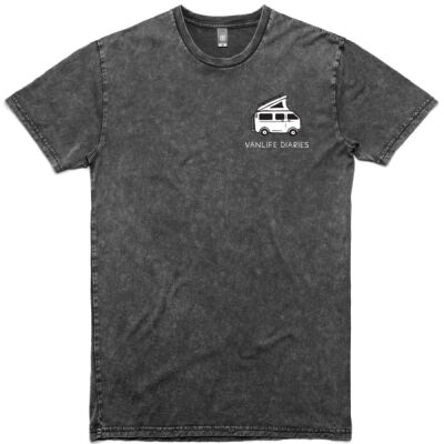 Vanlife Diaries - Van Pocket - Stone Wash Tee - Black Thumbnail
