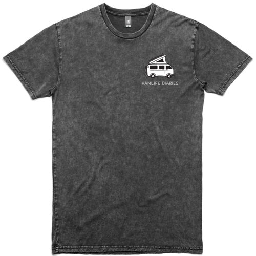 Vanlife Diaries - Van Pocket - Stone Wash Tee - Black Thumbnail