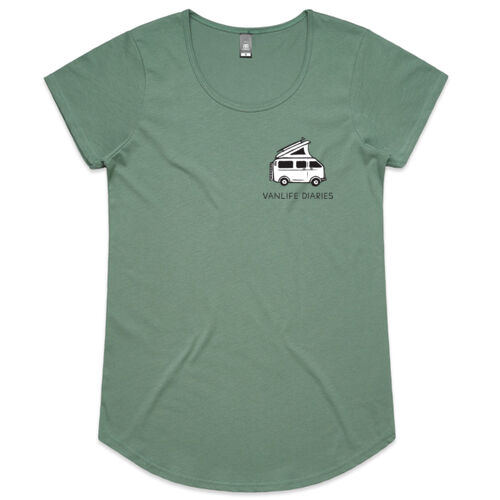 Vanlife Diaries - Van Pocket - Women's Scoop Tee - Sage Thumbnail